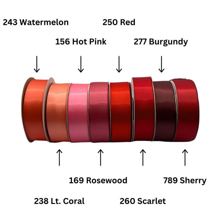 Double-Sided Satin Pink B & Red Styles